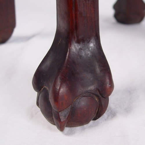 PAIR CHINESE MARBLE INSET CARVED STANDS - 4