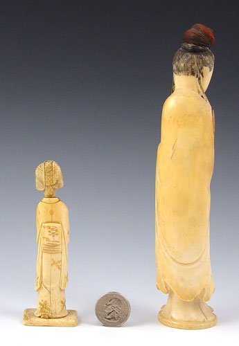 2 CHINESE CARVED IVORY FIGURES - 5