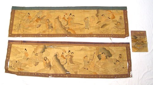 7 CHINESE METALLIC THREAD TAPESTRIES CA. 1900 - 3