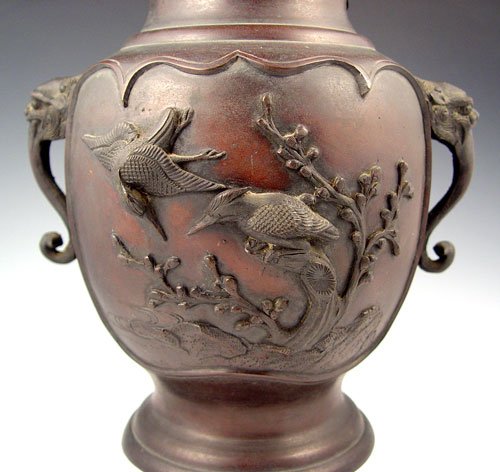 BRONZE ORIENTAL VASE - 2