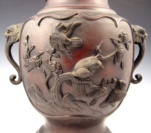 BRONZE ORIENTAL VASE - 4