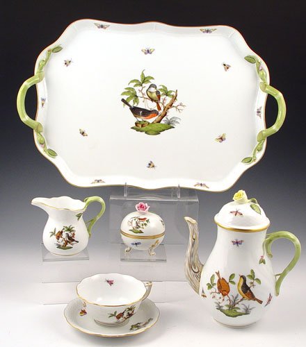 5 PIECE HEREND TEA SERVICE - 2