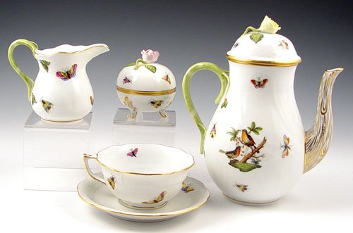 5 PIECE HEREND TEA SERVICE - 3