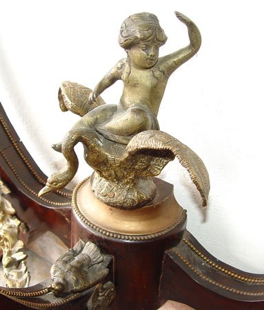 EGYPTIAN REVIVAL STYLE DEMI TABLE AND MIRROR - 4