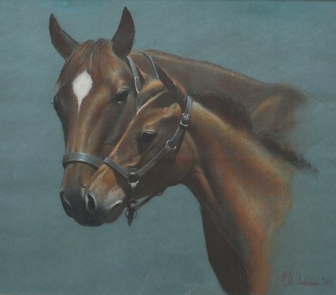 CLARENCE W. ANDERSON HORSE PASTEL