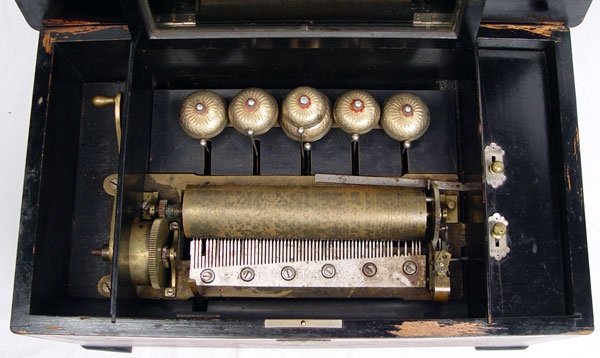 SWISS INLAID CYLINDER MUSIC BOX - 2