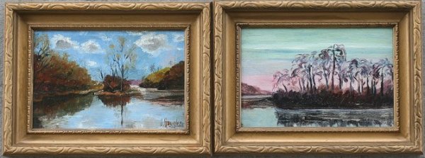 PAIR OF J. GAUGLER PAINTINGS