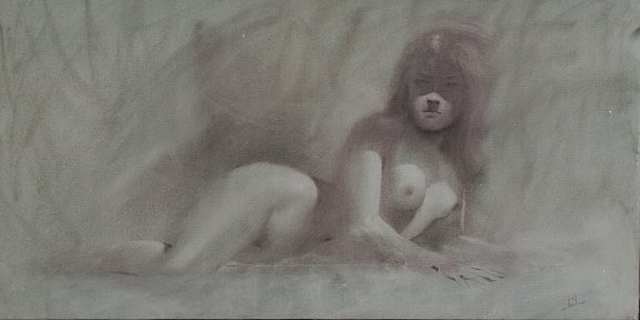 JIM ABEITA NUDE PAINTING AMERICAN INDIAN
