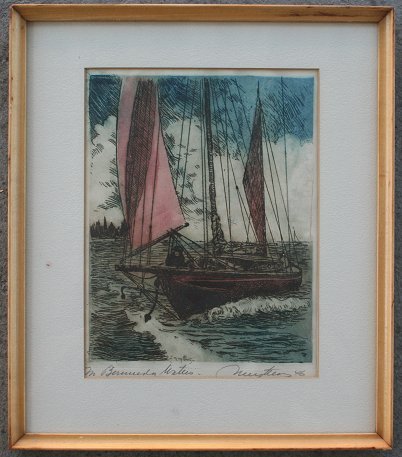 J.P. NUYTTENS 2 PC ART LOT PAINTING/ETCHING - 3