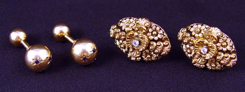 2 SETS 14K VINTAGE CUFFLINKS lot is 28 GRAMS