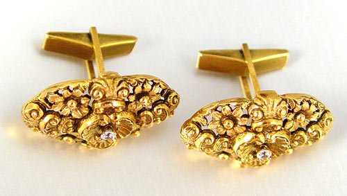 2 SETS 14K VINTAGE CUFFLINKS lot is 28 GRAMS - 3
