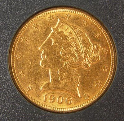 1909 LIBERTY HEAD HALF EAGLE US GOLD COIN $5 MS 6