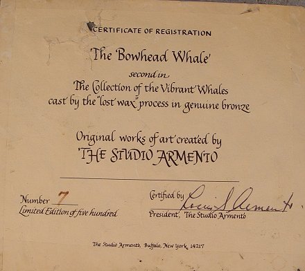 BOWHEAD WHALE BRONZE ARMENTO - 3