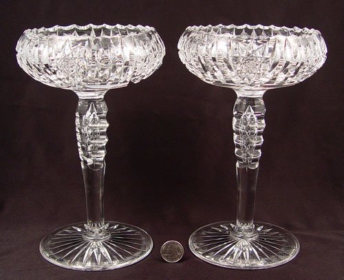 PR TUTHILL BRILLIANT PERIOD CUT GLASS COMPOTES