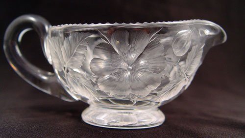 SIGNED TUTHILL BRILLIANT CUT GLASS CREAM & SUGAR - 3
