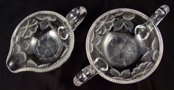 SIGNED TUTHILL BRILLIANT CUT GLASS CREAM & SUGAR - 4