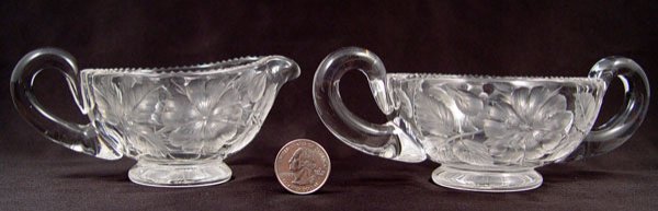 SIGNED TUTHILL BRILLIANT CUT GLASS CREAM & SUGAR - 5
