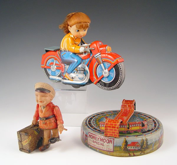 3 PIECE LOT TIN LITHO CELLULOID TOY LOT