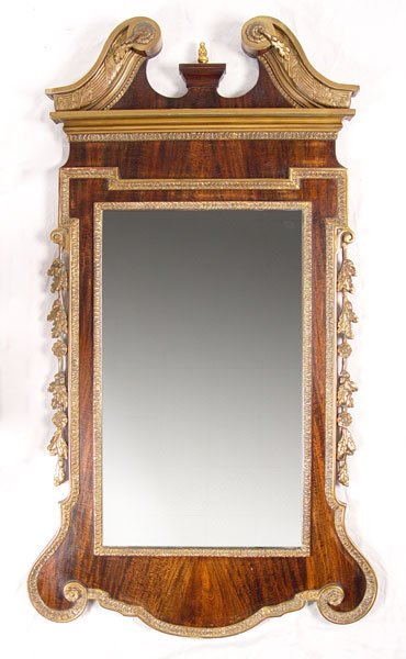 CHIPPENDALE STYLE SWAN NECK MIRROR