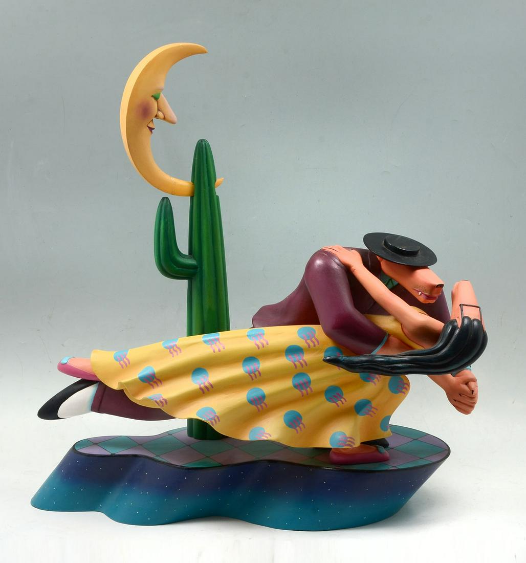 MARKUS PIERSON WILD ONES SCULPTURE: PIERSON, Markus, (American, 1961-): ''Wild Ones'', Acrylic on Wood Sculpture, 24.5'' x 23'' x 9'', signed and numbered 213/350, dated 1991.