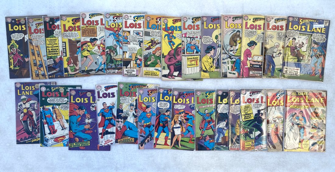 29 LOIS LANE DC SILVER AGE COMIC BOOKS: 29 LOIS LANE DC SILVER AGE COMIC BOOKS: 29 volumes total, Superman's Girlfriend Lois Lane, to include 34, 42, 44, 50, 52, 53, 54, 56, 57, 58, 59, 63, 65, 66, 67, 68 (Giant, writing on cover), 69, 70 (