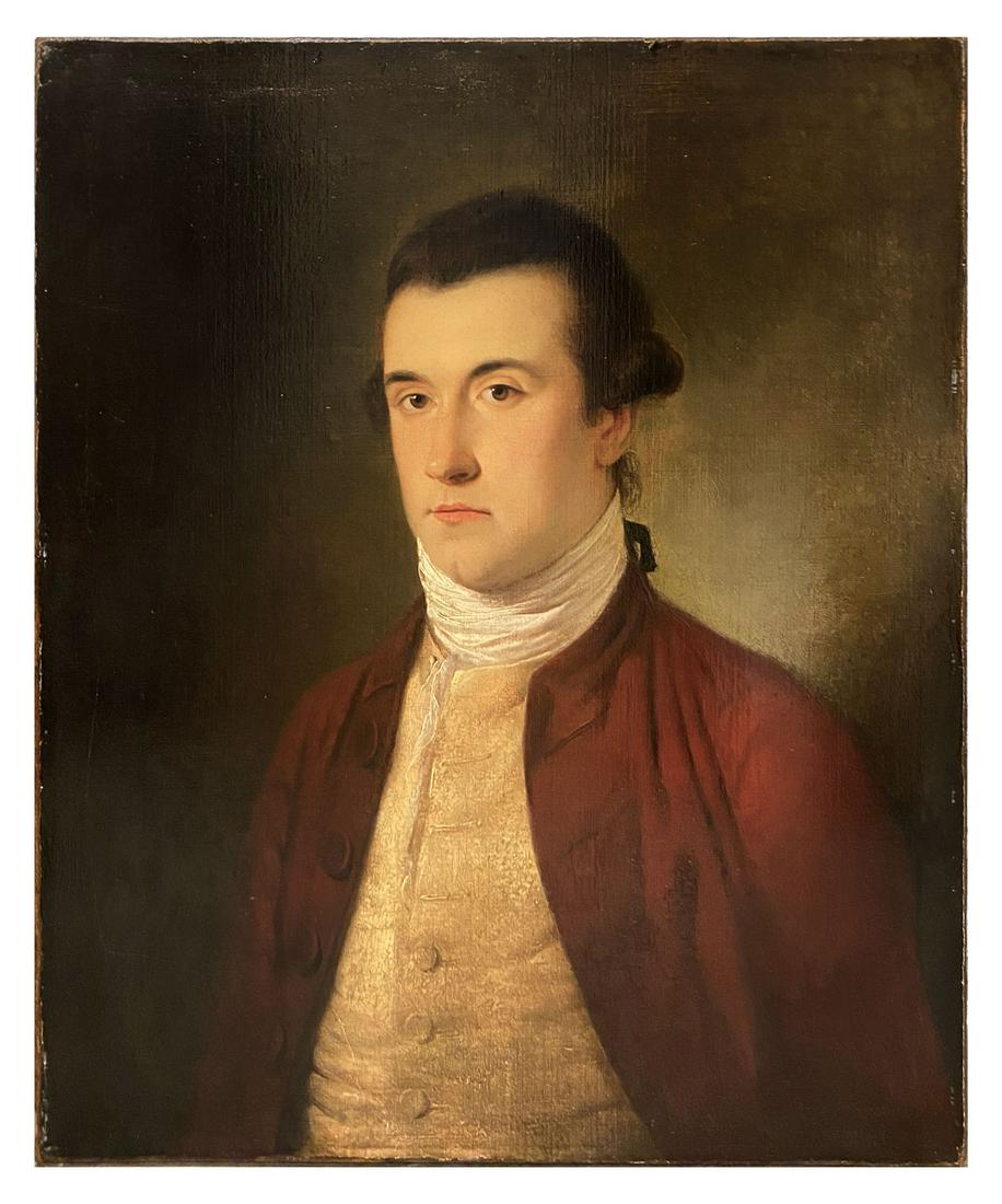 SECOND EARL OF ALTAMONT PAINTING REYNOLDS?: SECOND EARL OF ALTAMONT PAINTING REYNOLDS?: Peter The Second Earl Of Altamont Portrait Painting Circle Of Sir Joshua Reynolds: Oil/Canvas, 30"x 25", Carved and gilded gesso frame with overpaint, 36.5"