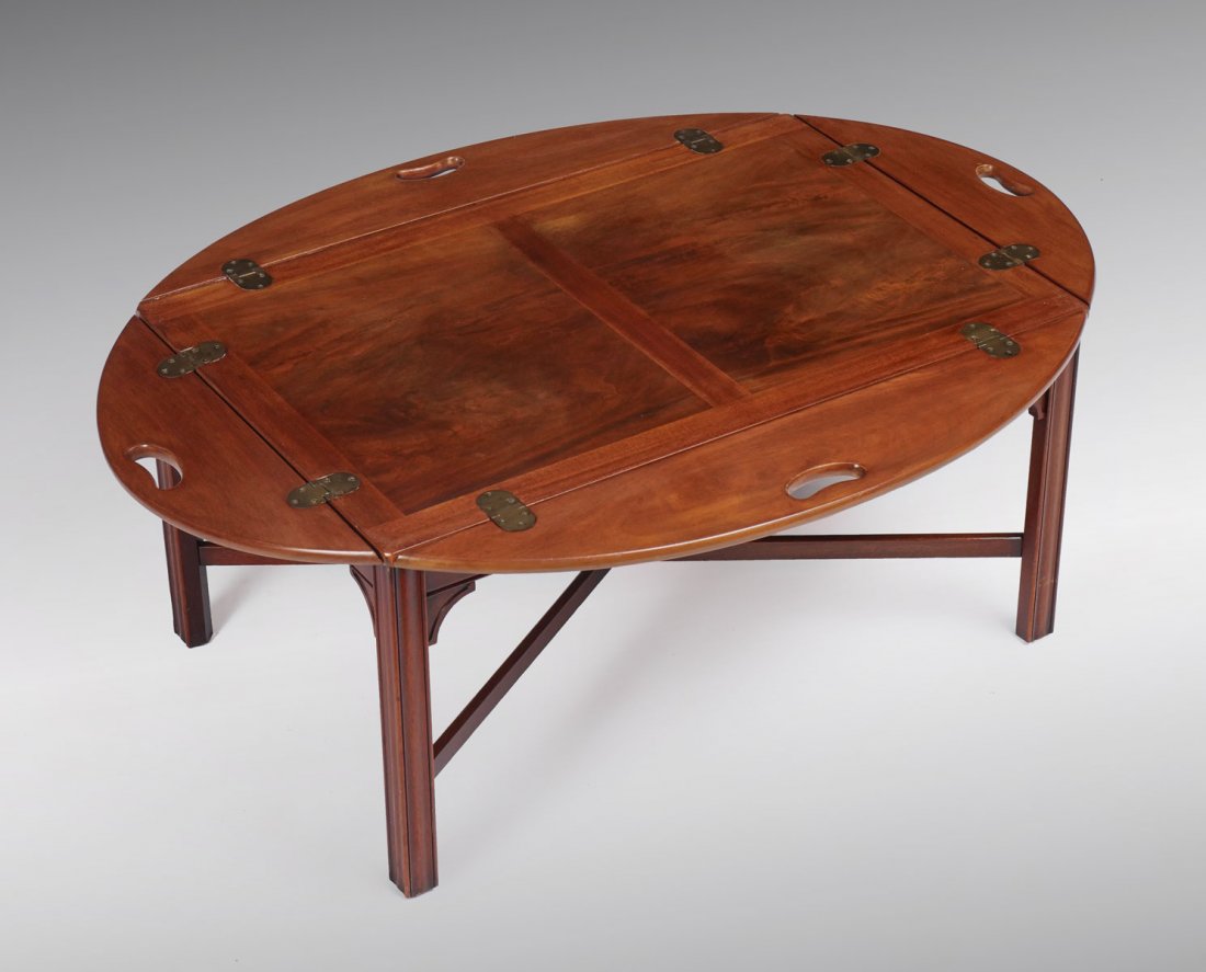 HERITAGE HENREDON BUTTERS TRAY TABLE IN MAHOGANY: HERITAGE HENREDON BUTTERS TRAY TABLE IN MAHOGANY