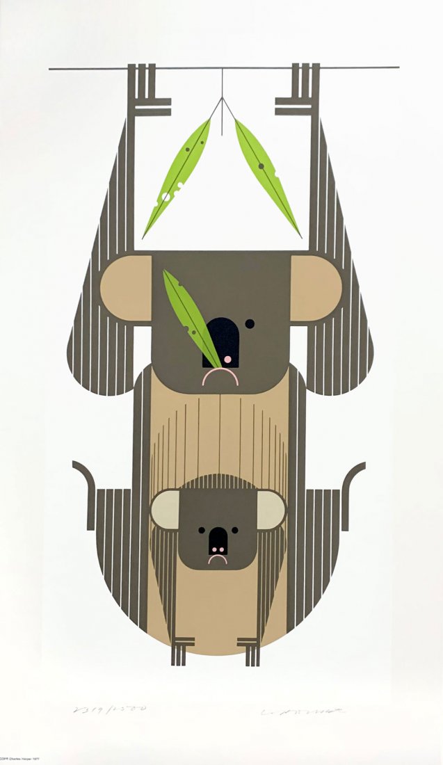 CHARLES HARPER SERIGRAPH DOWN UNDER, DOWN UNDER: HARPER, Charles, (American, 1922 - 2007): "Down Under, Down Under", Serigraph, 22.5" x 13" with margins, pencil signed lower right, numbered 1319/2500 lower left, encased in original Frame House Galle