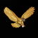 18K GOLD DIAMOND SET EAGLE IN FLIGHT PIN / BROOCH