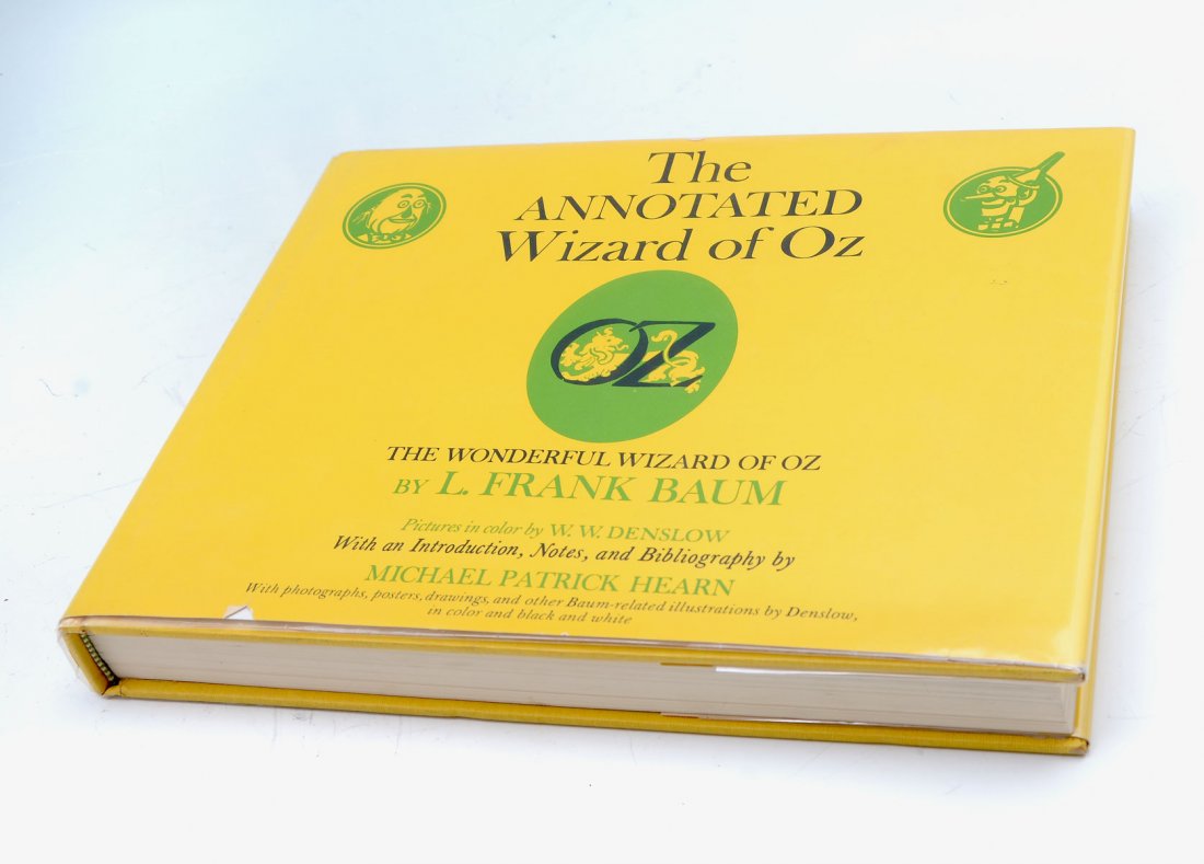 "THE ANNOTATED WIZARD OF OZ" FIRST EDITION HARDBACK: "THE ANNOTATED WIZARD OF OZ" FIRST EDITION HARDBACK: 1973 First edition hardback book of "The Anotated Wizard of Oz" Approx. 8.75" h x 11.25" l x 1.25" w. Provenance: Fred S. and Rosemary Johnston Est