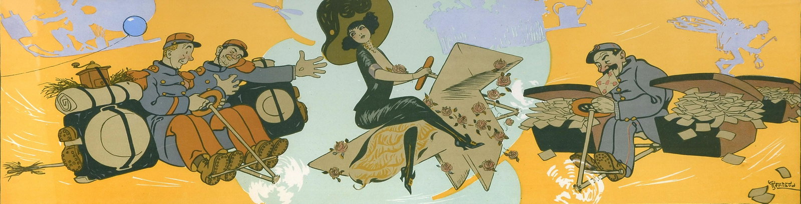 EDOUARD BERNARD FRENCH TRAVEL POSTER: BERNARD, Edouard, (French, 1879-1950): Travel/Transportation Poster, sight size 10.5'' x 33.5'', framed, 14.5'' x 37.5''.