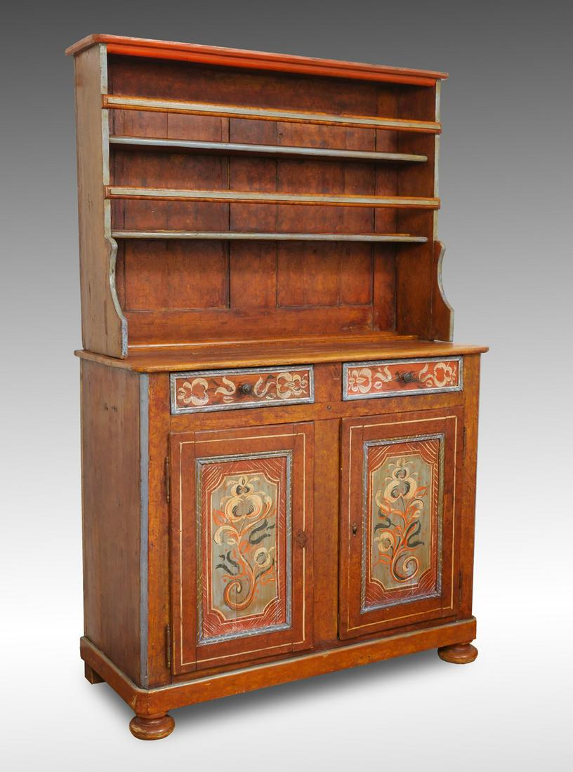 PENNSYLVANIA DUTCH PAINTED STEPBACK CUPBOARD Apr 19, 2020 Burchard