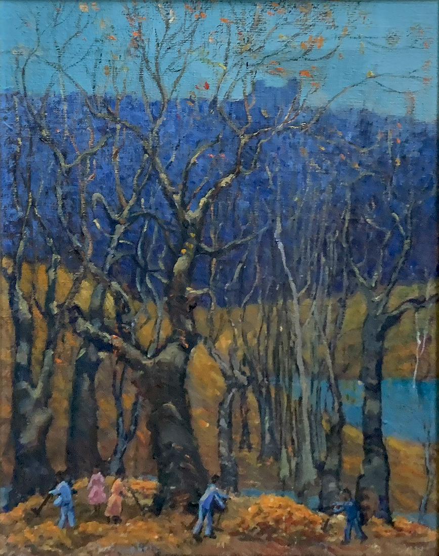 M. CAMPBELL PAINTING POSSIBLY HAWTHORNE: ''AUTUMN'' OIL/CANVAS SIGNED M. CAMPBELL: Possibly the wife of Charles Hawthorne, Marion Campbell (Hawthorne), 15'' x 12'', signed lower left, titled verso, framed, 19'' x 15.5''