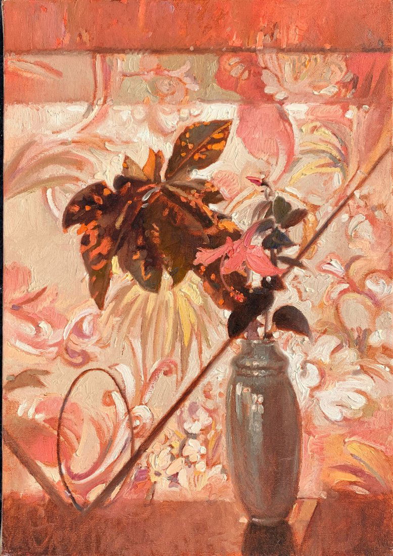 MARTIN HOFFMAN STILL LIFE PAINTING: HOFFMAN, Martin, (U.S., 1935-2013): Still Life of Flowers in a Vase, Oil/Canvas, 20" x 14", signed and dated 91' verso.