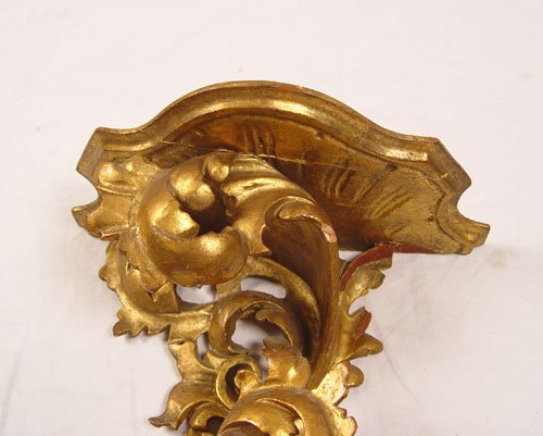 3 PAIR ITALIAN ROCOCO GILT WOOD BRACKET SHELVES - 3