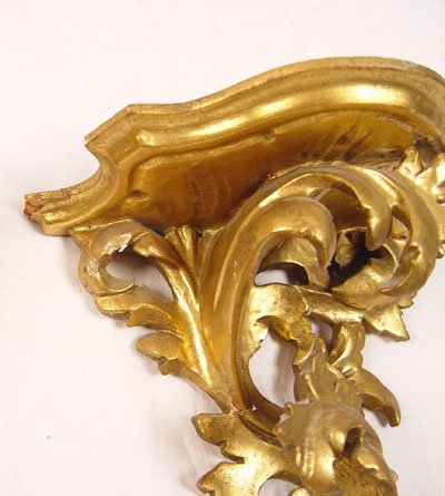 3 PAIR ITALIAN ROCOCO GILT WOOD BRACKET SHELVES - 4