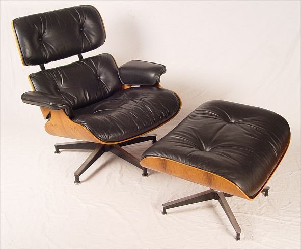 CHARLES EAMES HERMAN MILLER LOUNGE CHAIR W/OTTOMA