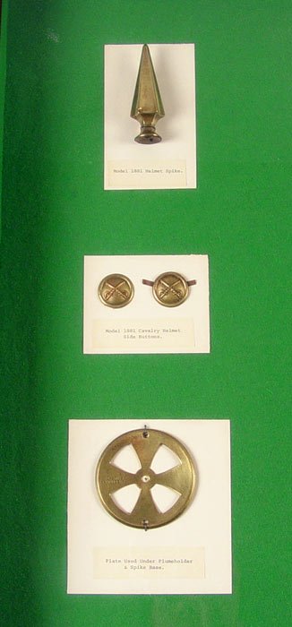 FRAMED COLLECTION OF INDIAN WARS HELMET HARDWARE - 2