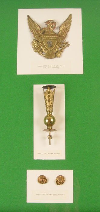 FRAMED COLLECTION OF INDIAN WARS HELMET HARDWARE - 3
