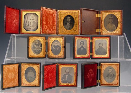 COLLECTION OF AMBROTYPES & TINTYPES IN CASES