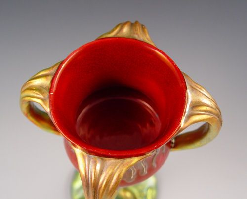 ZSOLNAY HUNGARIAN POTTERY LOVING CUP Eosin - 2