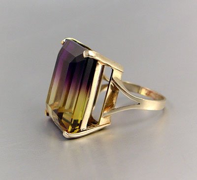 25 CT AMETRINE RING 14k 11.2 GRAMS SIZE 7 - 2