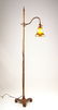 1089: SIGNED HANDEL FLOOR LAMP w/ STEUBEN SHADE