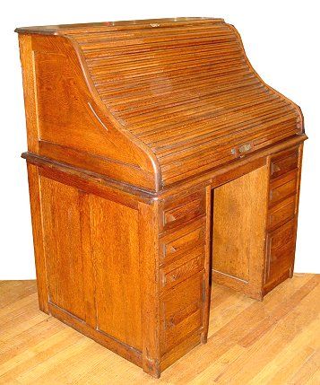 75a Cutler Golden Oak Roll Top Desk Jan 23 2005 Burchard