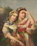 OPULENT 19TH CENTURY GENRE PAINTING OF TWO GIRLS