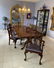 BANDED MAHOGANY CHIPPENDALE STYLE TABLE/CHAIRS - 2