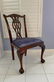 BANDED MAHOGANY CHIPPENDALE STYLE TABLE/CHAIRS - 6