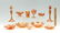 12 PC ORANGE CARNIVAL GLASS COLLECTION - 2