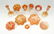 12 PC ORANGE CARNIVAL GLASS COLLECTION - 3
