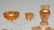 9 PC. FOOTED BOWL ORANGE CARNIVAL GLASS COLLECTION - 4